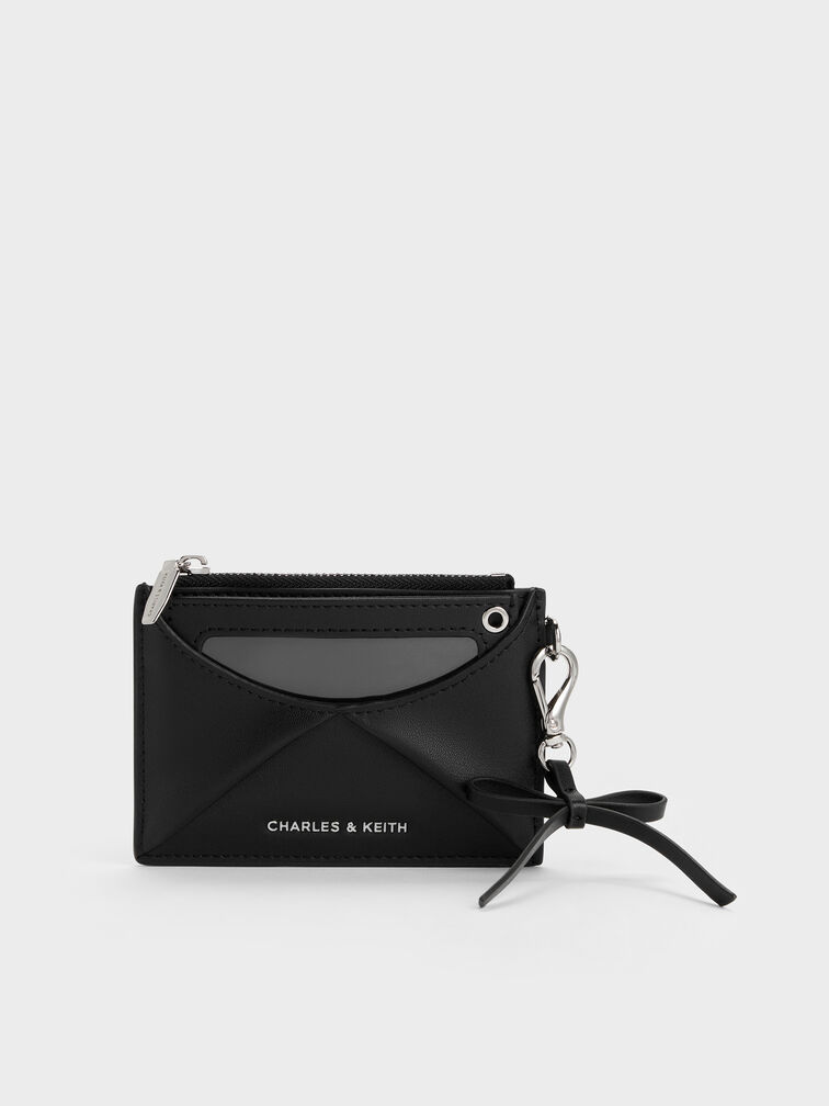 Card Holder Panelled Bow Hazel, Noir, hi-res