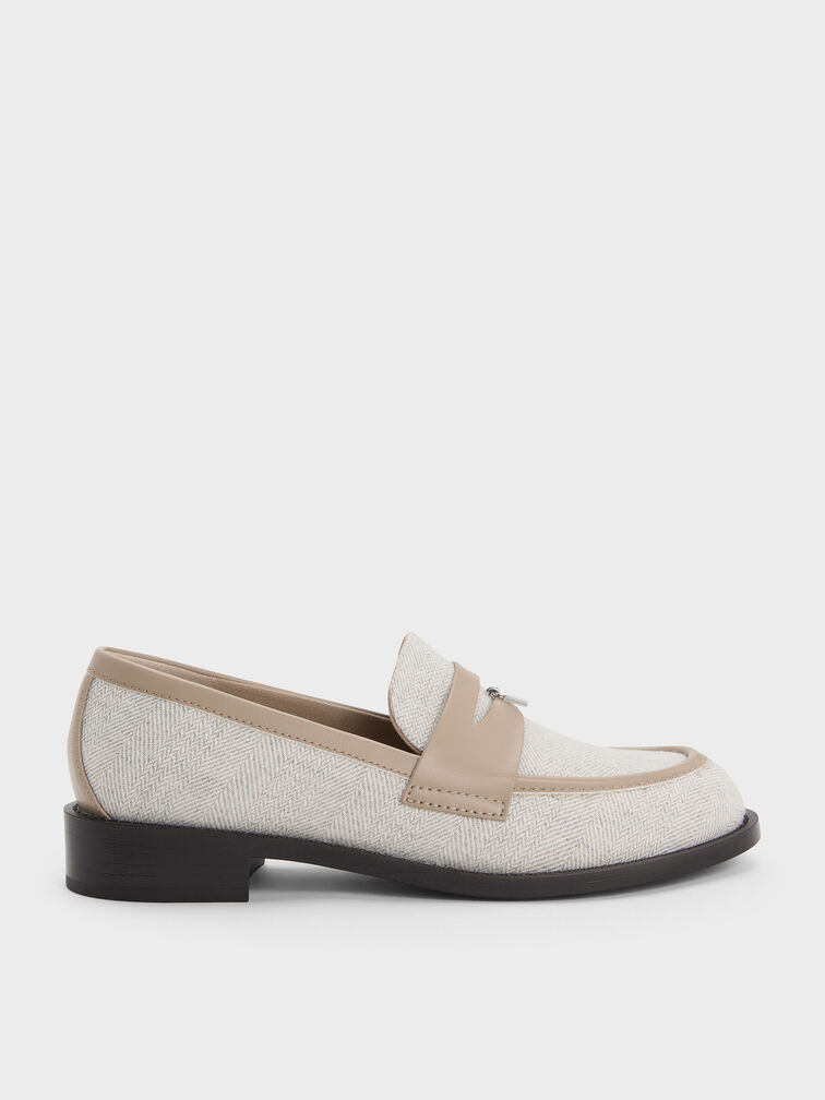 Sepatu Loafers Griselda Two Tone, Light Grey, hi-res