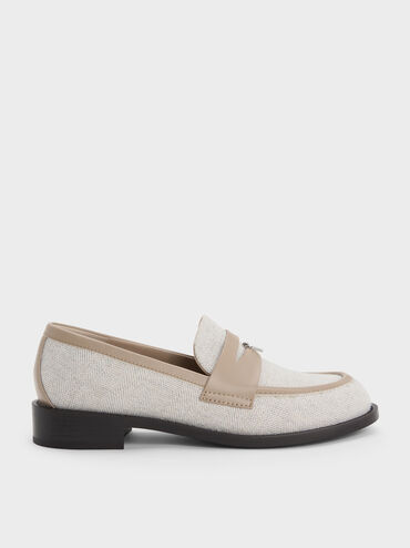Griselda Two-Tone Loafers, Light Grey, hi-res