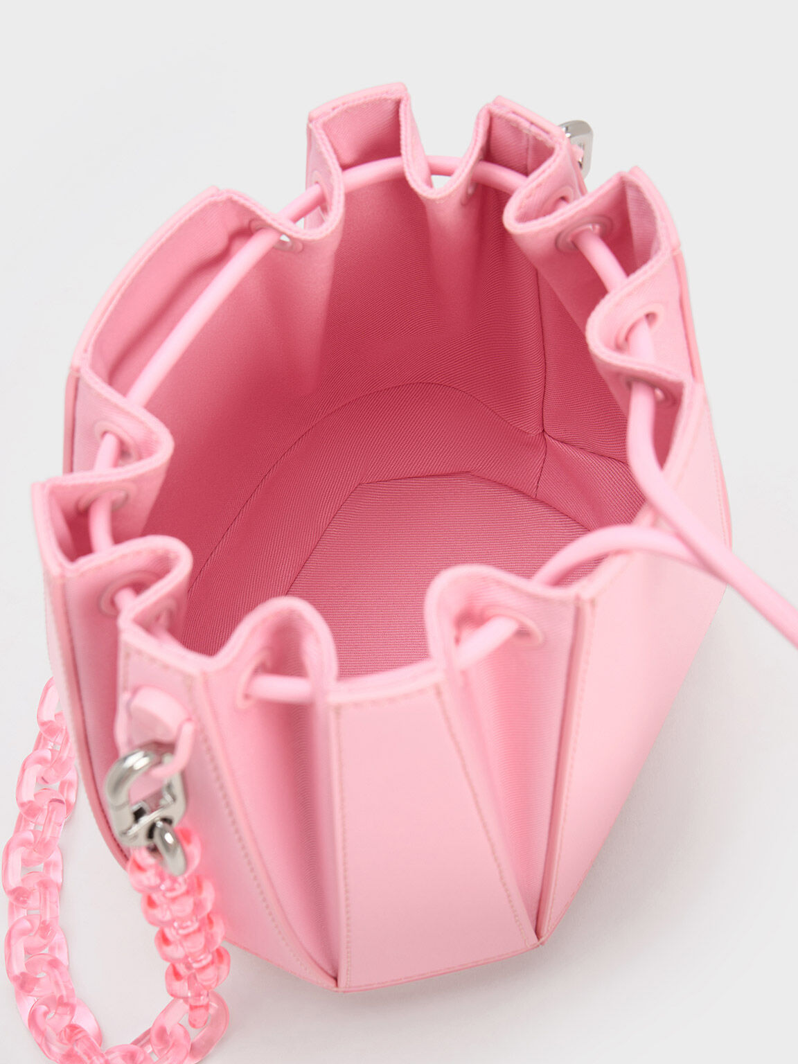 Tas Bucket Geometric Structured, Light Pink, hi-res