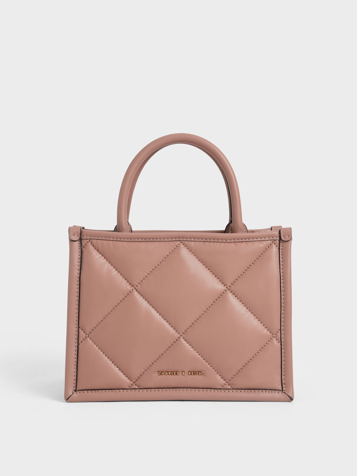 Celia Quilted Double Handle Tote Bag, Blush, hi-res