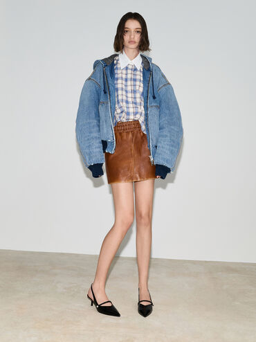 Sepatu Kitten Heels Slingback Pearl-Buckle Helena, Black Box, hi-res