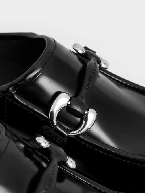 Sepatu Platform Mules Metallic Accent, Black Box, hi-res