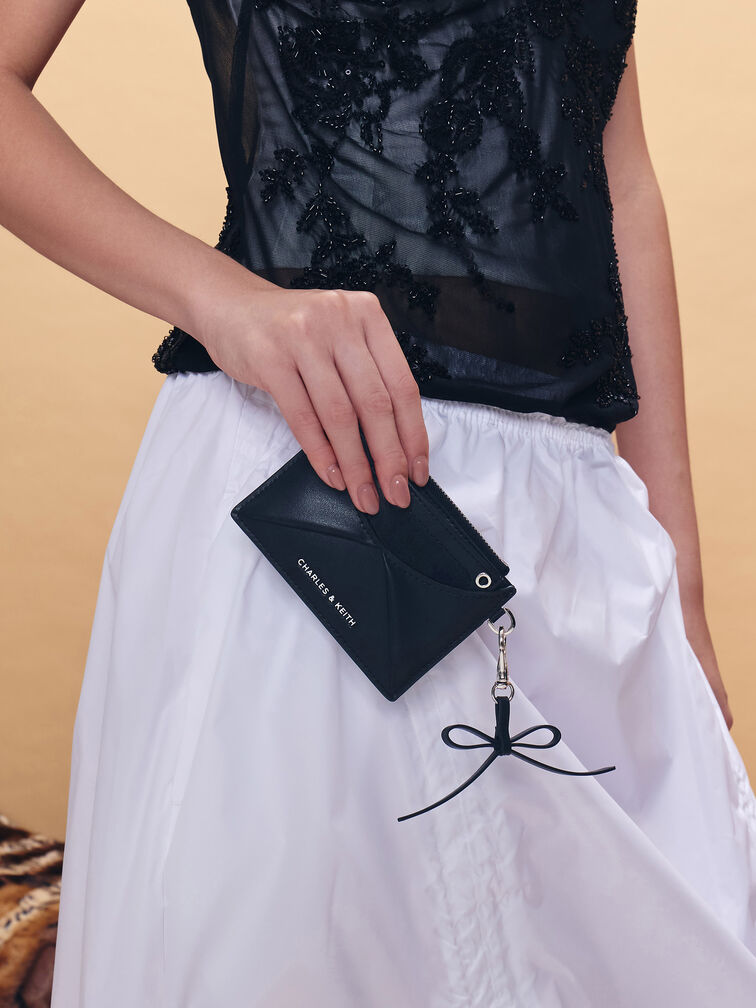 Card Holder Panelled Bow Hazel, Noir, hi-res
