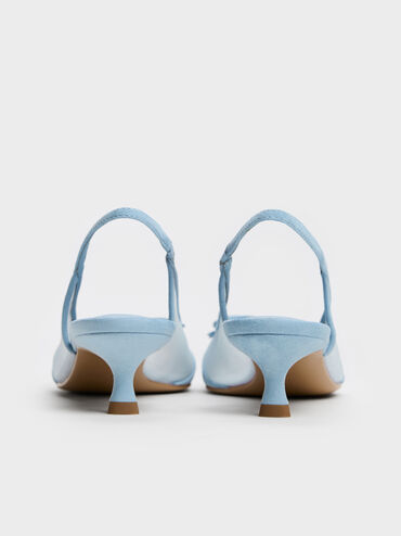 Sepatu Pumps Mesh Bow Slingback Mulligan, Light Blue, hi-res