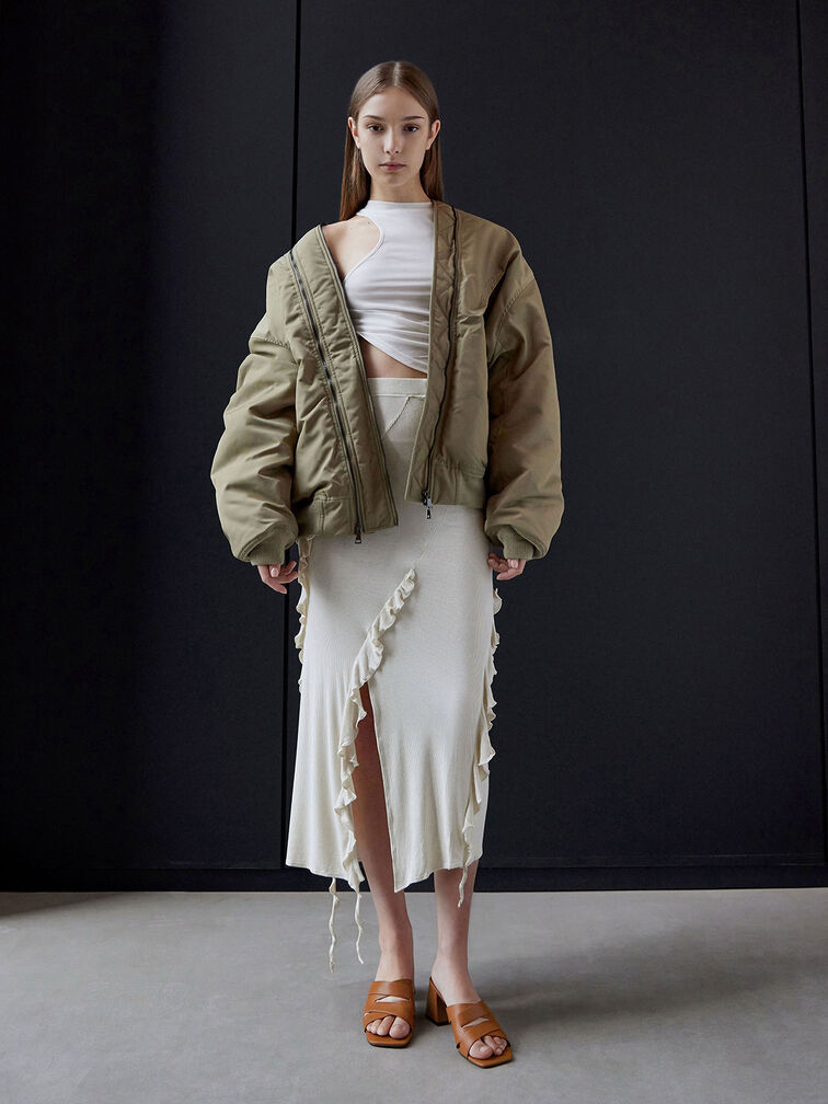 Crossover-Strap Square-Toe Block-Heel Mules, Cognac, hi-res