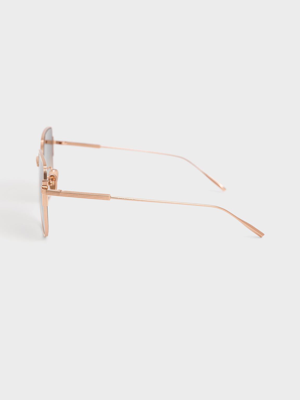 Kacamata Wire Frame Gradient-Tint Butterfly, Cream, hi-res