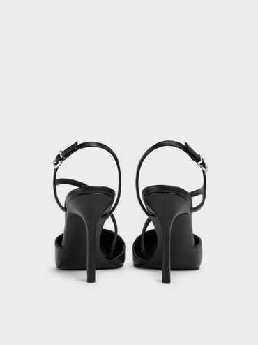 Cordelia Pointed Slingback Pumps, Black, hi-res