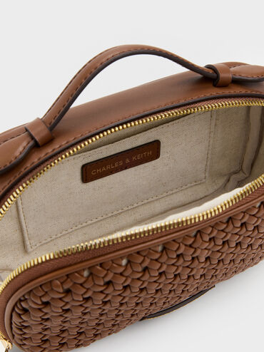 Tas Selempang Woven Azure, Chocolate, hi-res