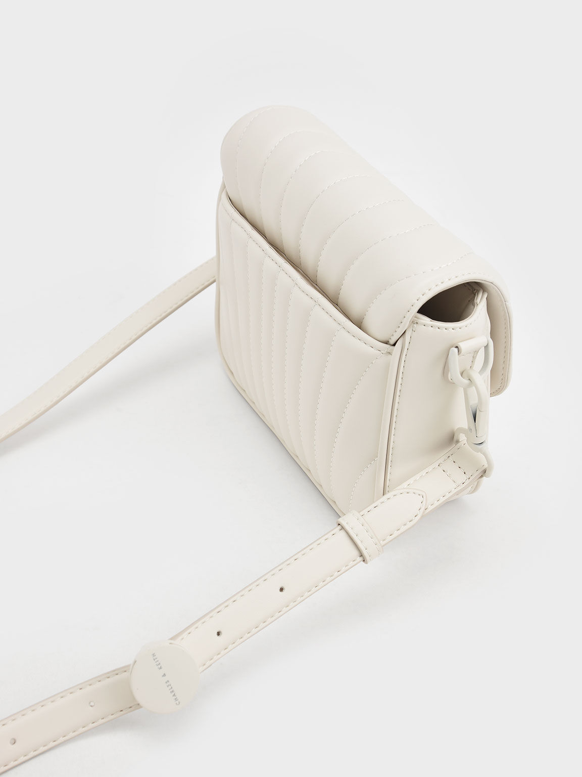 Aurora Metallic Accent Chain Handle Bag, Cream, hi-res