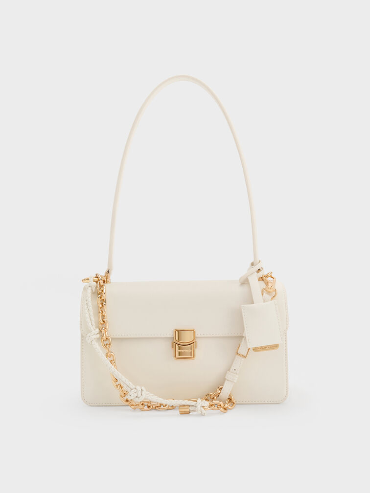 Tas Bahu Rope-Chain Acelynn, Cream, hi-res