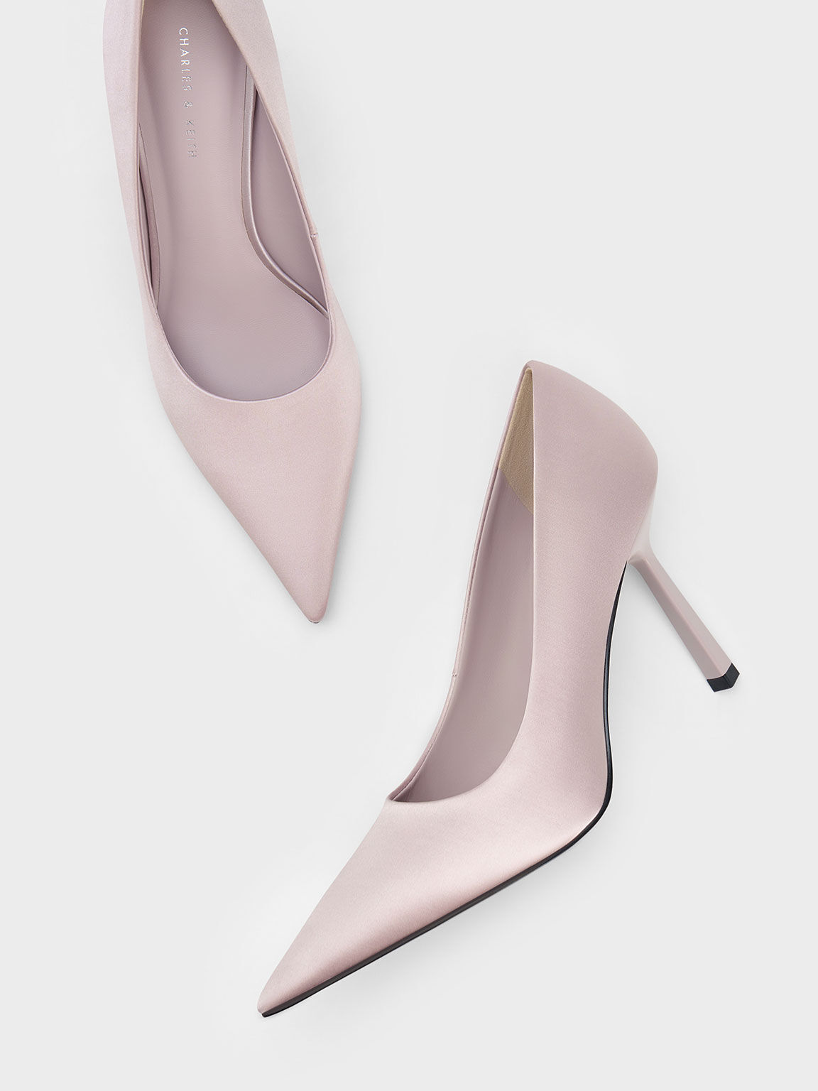 Sepatu Pumps Pointed-Toe Recycled Polyester, Lilac, hi-res