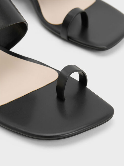 Trice Metallic Accent Toe-Ring Sandals, Black, hi-res