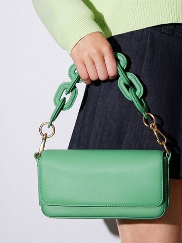 Catena Front Flap Bag, Green, hi-res