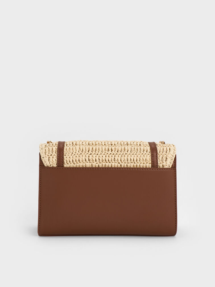 Tas Bahu Chain-Strap Shalia Raffia, Natural Raffia, hi-res