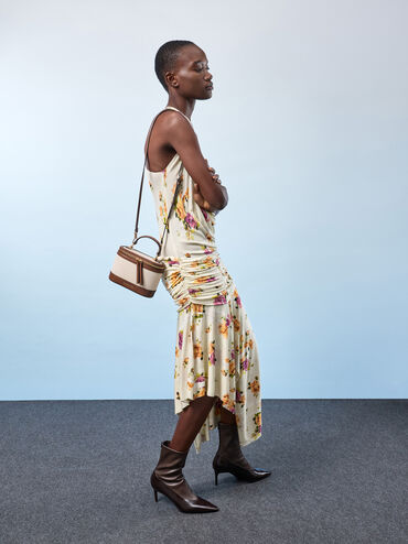 Enola Canvas Top Handle Vanity Bag, Chocolate, hi-res