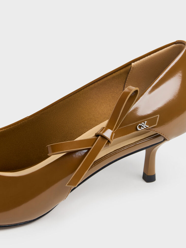 Anastasia Leather Kitten Heels, Brown, hi-res
