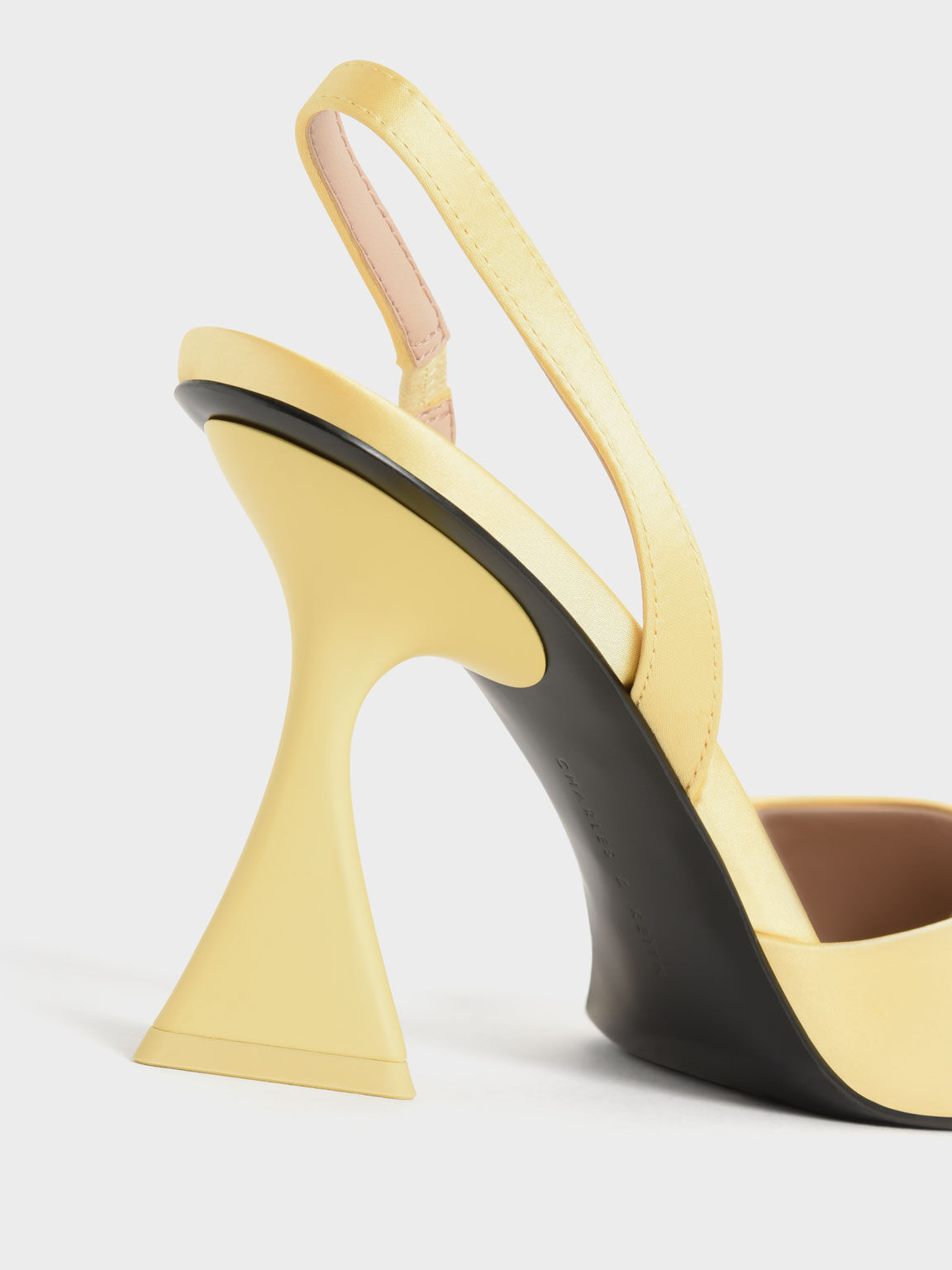 Recycled Polyester Slingback Pumps, Yellow, hi-res