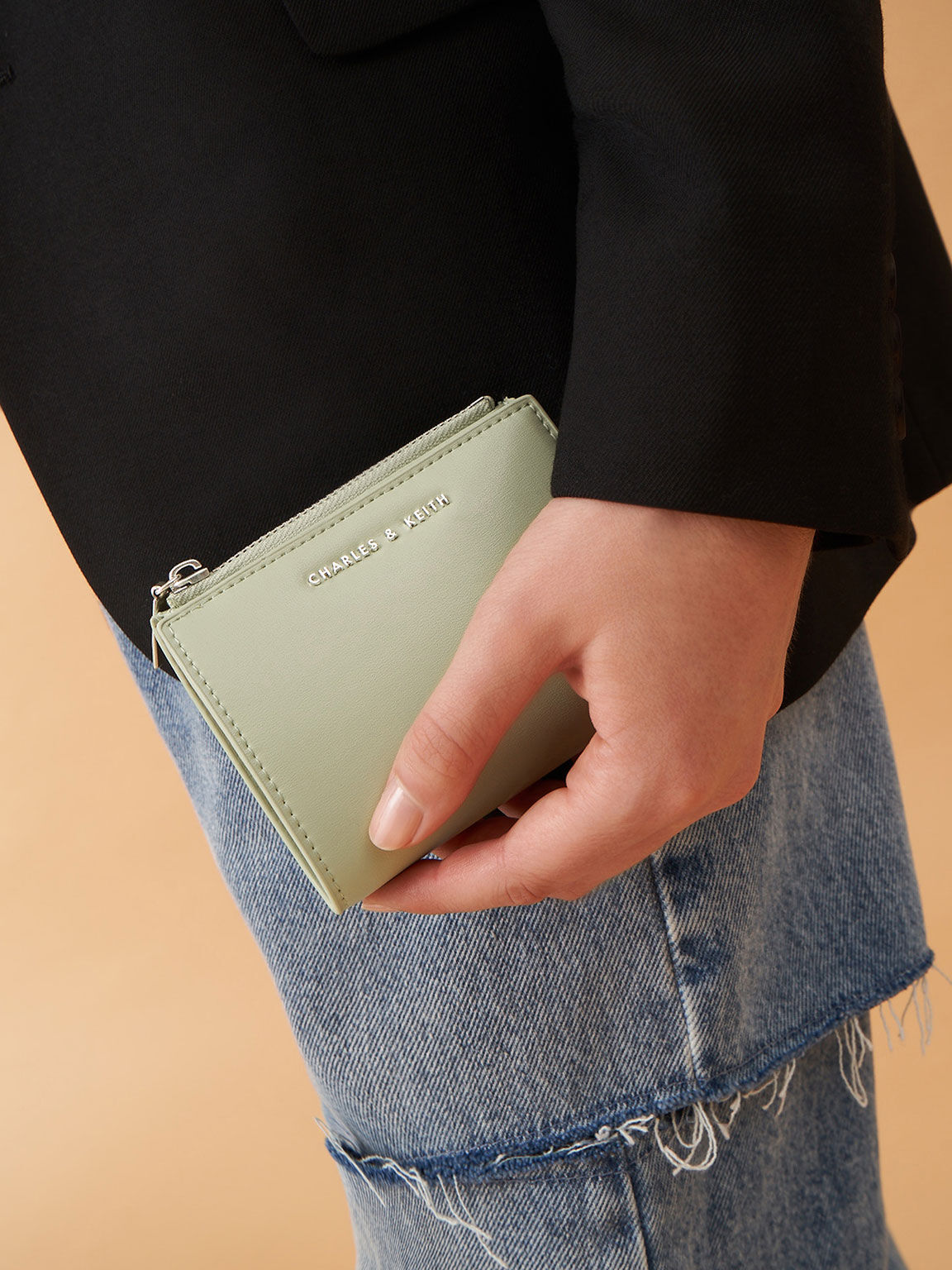 Top Zip Mini Wallet, Mint Green, hi-res