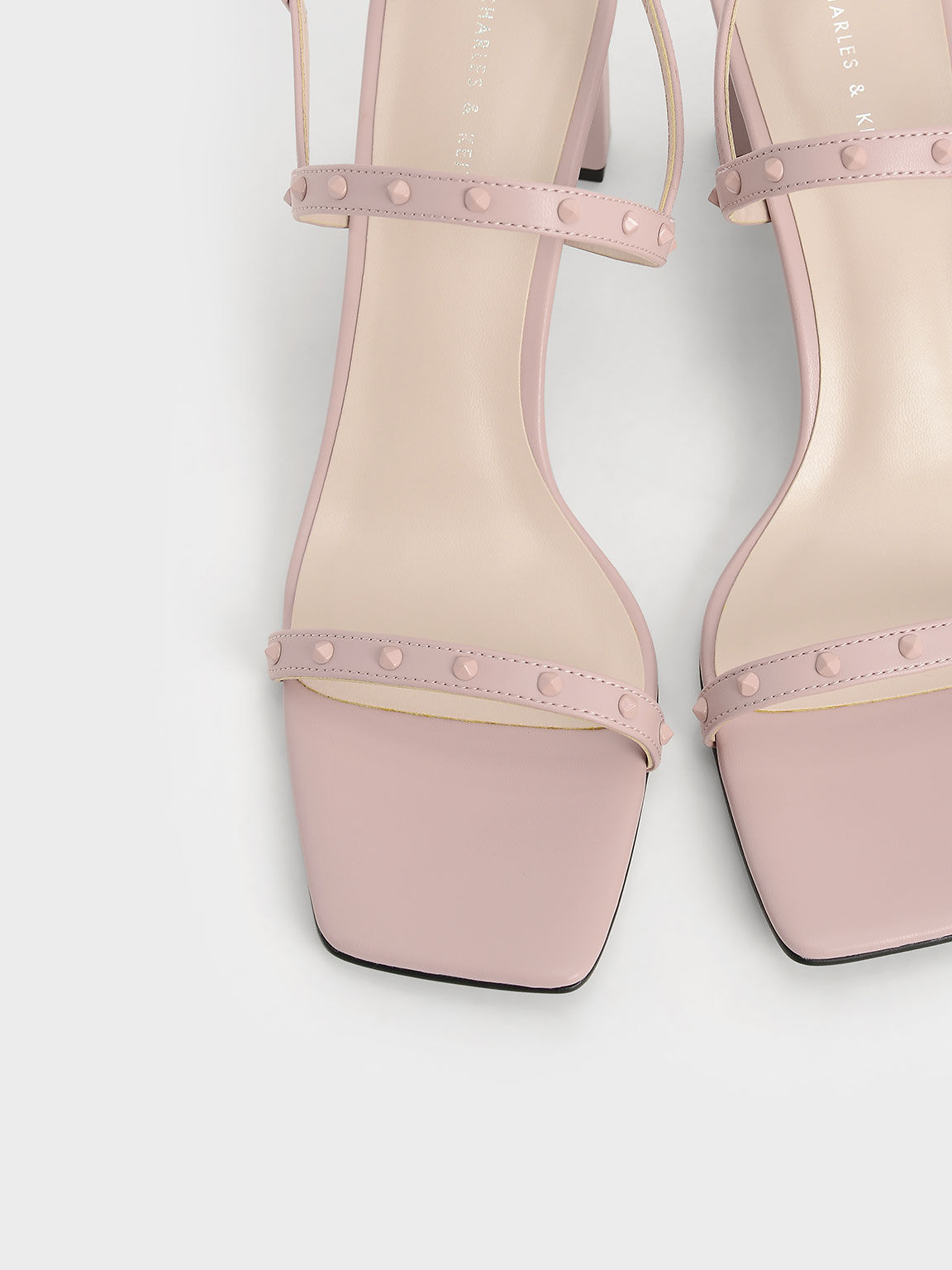 Sandal Slingback Blade Heel Studded, Light Pink, hi-res