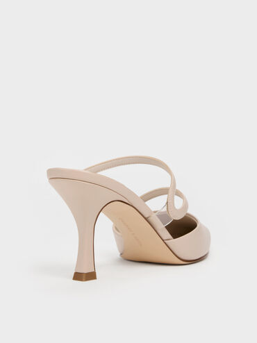 Sepatu Mules Pointed Wavy Arden, Light Pink, hi-res