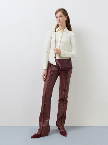 Tas Selempang Geometric Midori, Wineberry Red, hi-res