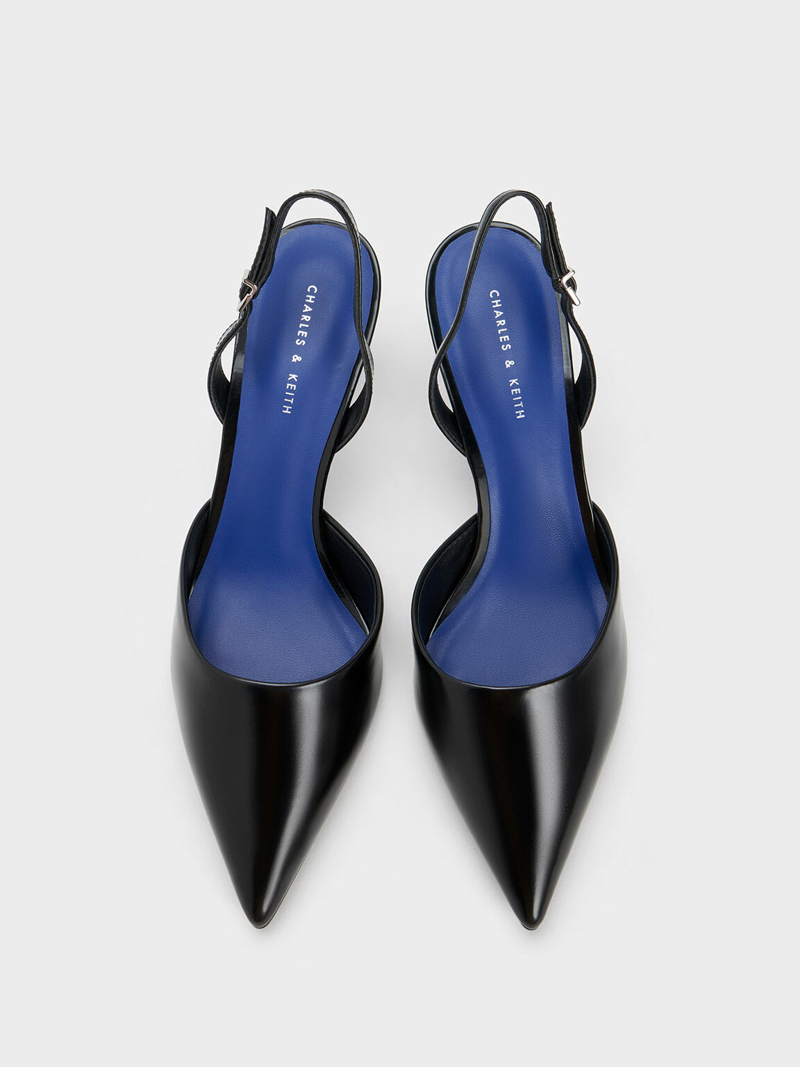 Sepatu Pumps Slingback Sculptural Heel, Black, hi-res