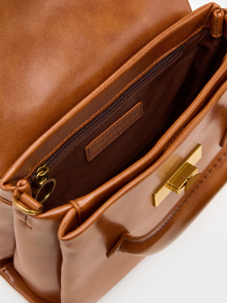 Mini Kerry Turn-Lock Tote Bag, Distressed Tan, hi-res