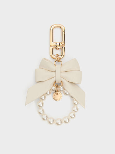 Gantungan Charm Hasley Bow-Pearl, Cream, hi-res