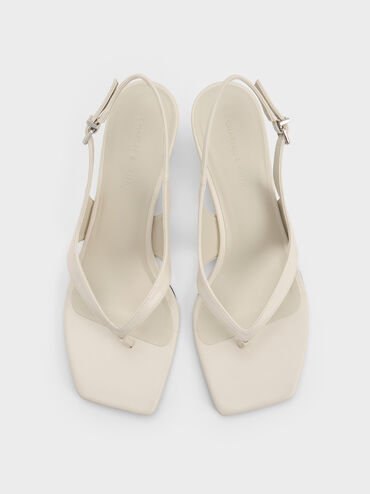Sepatu Wedges Thong Slingback, Chalk, hi-res