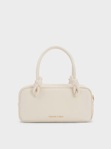 Sammie Knotted-Handle Elongated Bag, Cream, hi-res