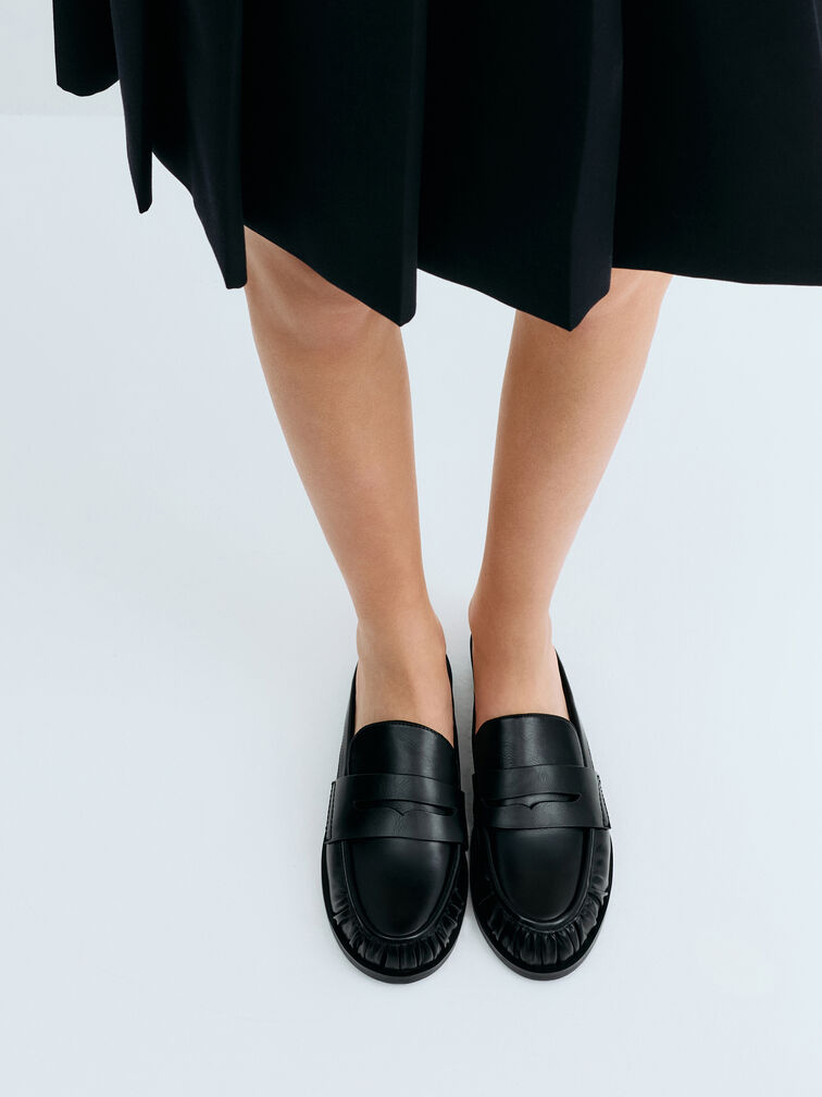 Dylan Penny Loafer Mules, Black, hi-res