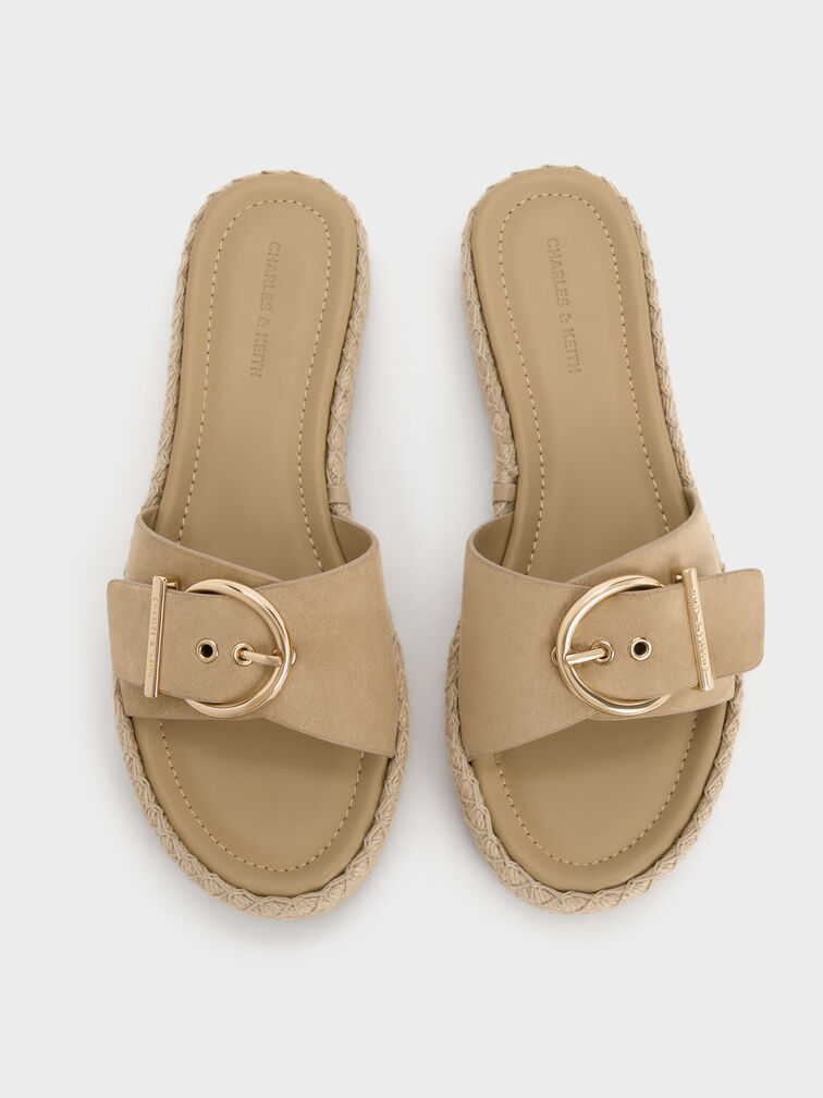 Sandal Espadrille Buckled Kaida Faux Suede, Sand2, hi-res