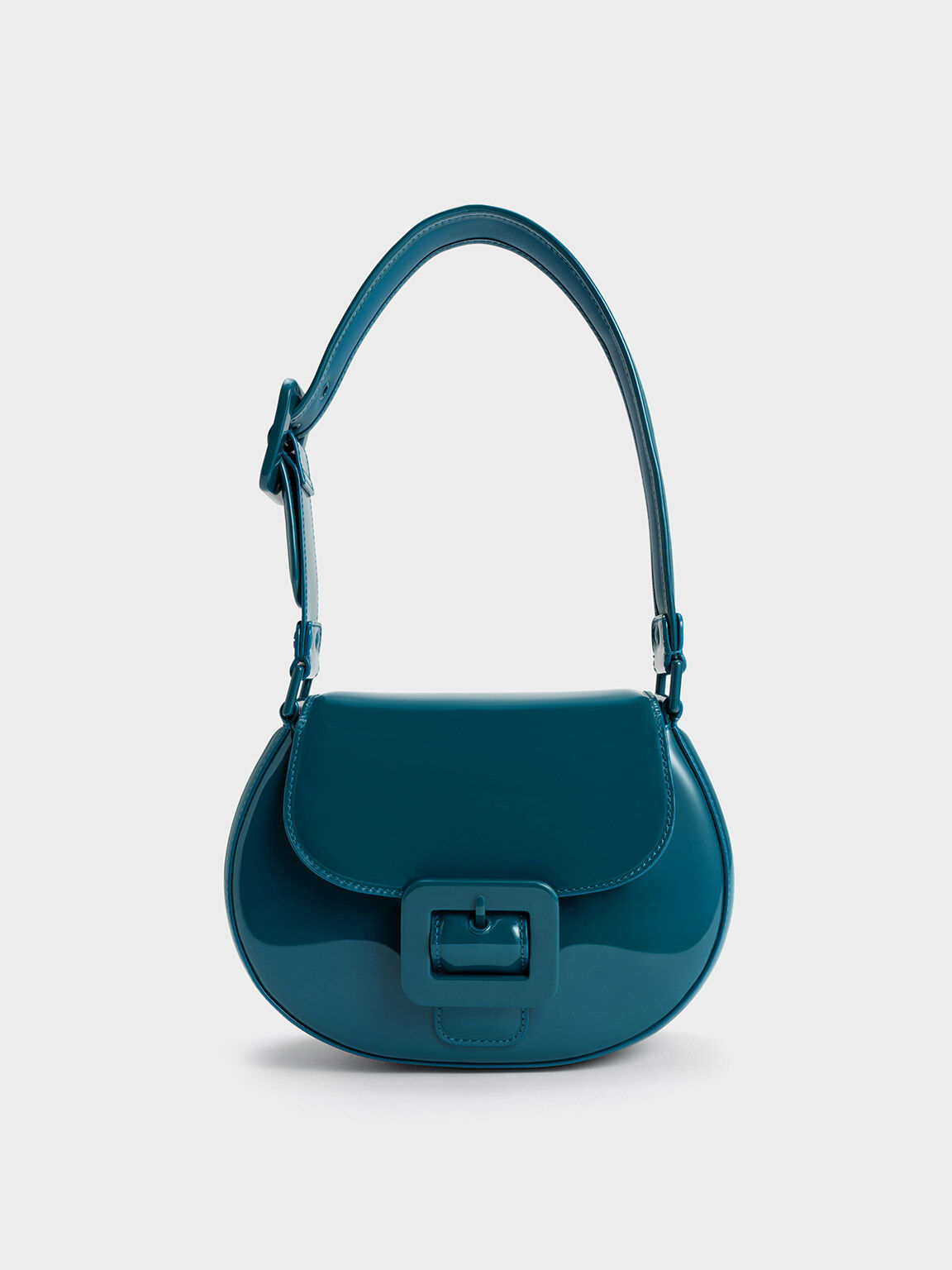 Lula Patent Buckled Bag, Turquoise, hi-res