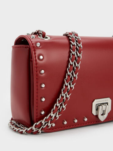 Tas Bahu Studded Arwen, Red, hi-res