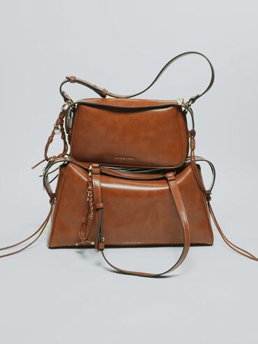 Tas Bahu Braided-Charm Haylen Mini, Distressed Tan, hi-res