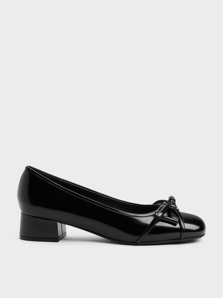 Sepatu Pumps Bettina Double-Bow, Black Box, hi-res
