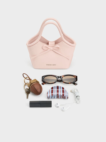 Tas Top Handle Tubular Bow Hazel, Soft Pink, hi-res