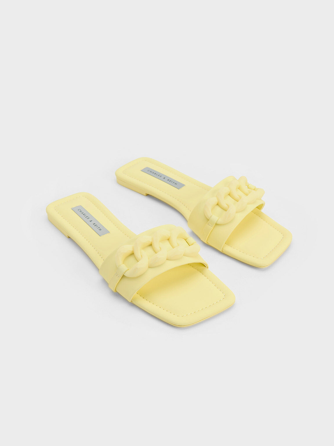 Sandal Slide Chunky Chain-Link, Yellow, hi-res