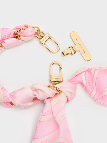 Tali Tas Chain Swirl-Scarf, Pink, hi-res