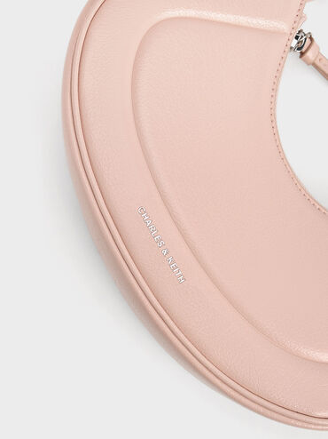 Petra Curved Shoulder Bag, Pink, hi-res