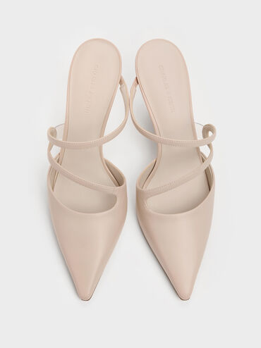 Sepatu Mules Pointed Wavy Arden, Light Pink, hi-res
