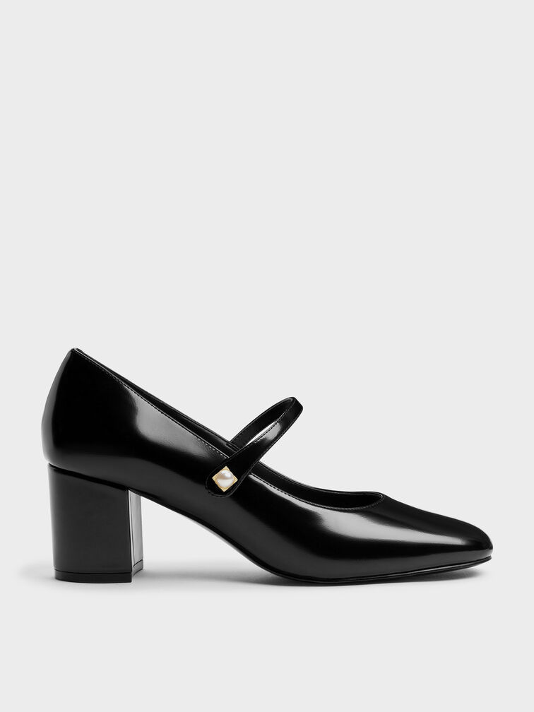 Sepatu Pumps Mary Jane Pearl Marie, Black Box, hi-res