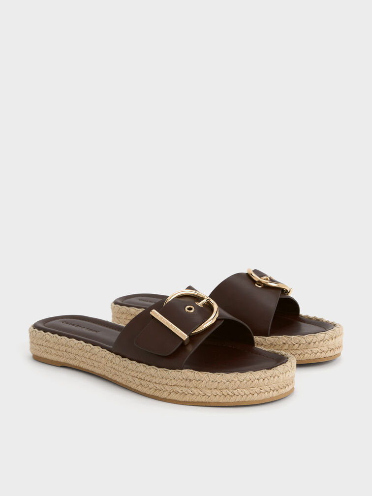 Sandal Espadrille Buckled Kaida, Maroon, hi-res