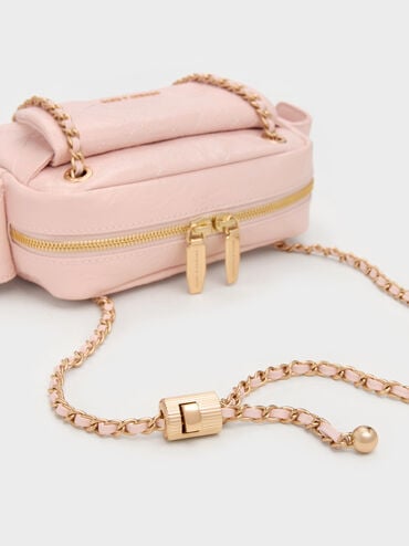 Duo Quilted Crossbody Bag, Soft Pink, hi-res