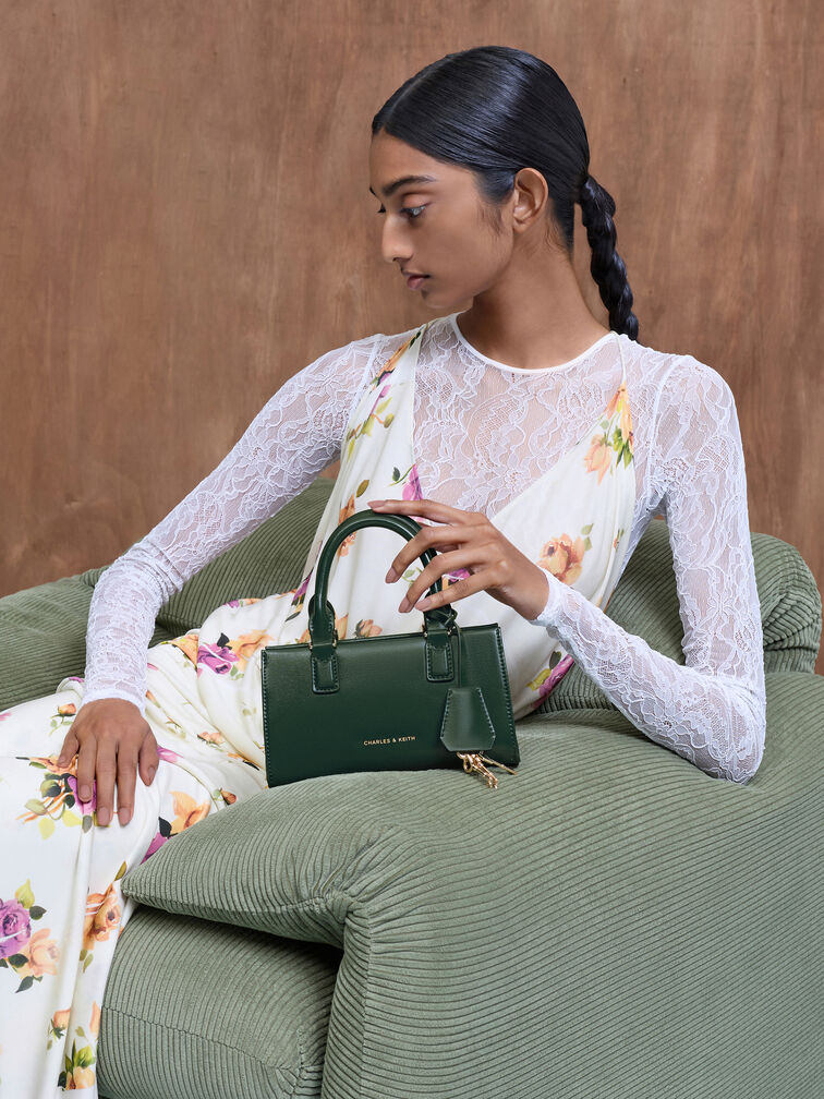 Mini Kerry Top Handle Bag, Dark Green, hi-res