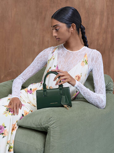 Mini Kerry Top Handle Bag, Dark Green, hi-res