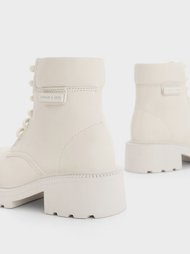 Sepatu Ankle Boots Girls' Side-Zip, Chalk, hi-res