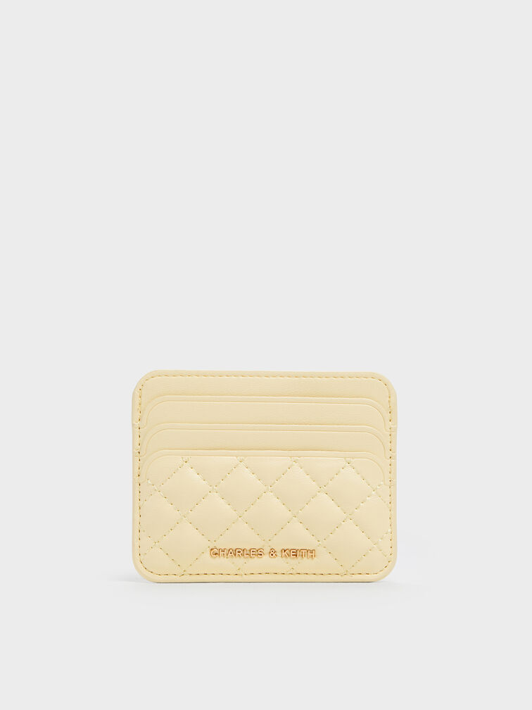 Cleo Quilted Card Holder, Butter Yellow, hi-res