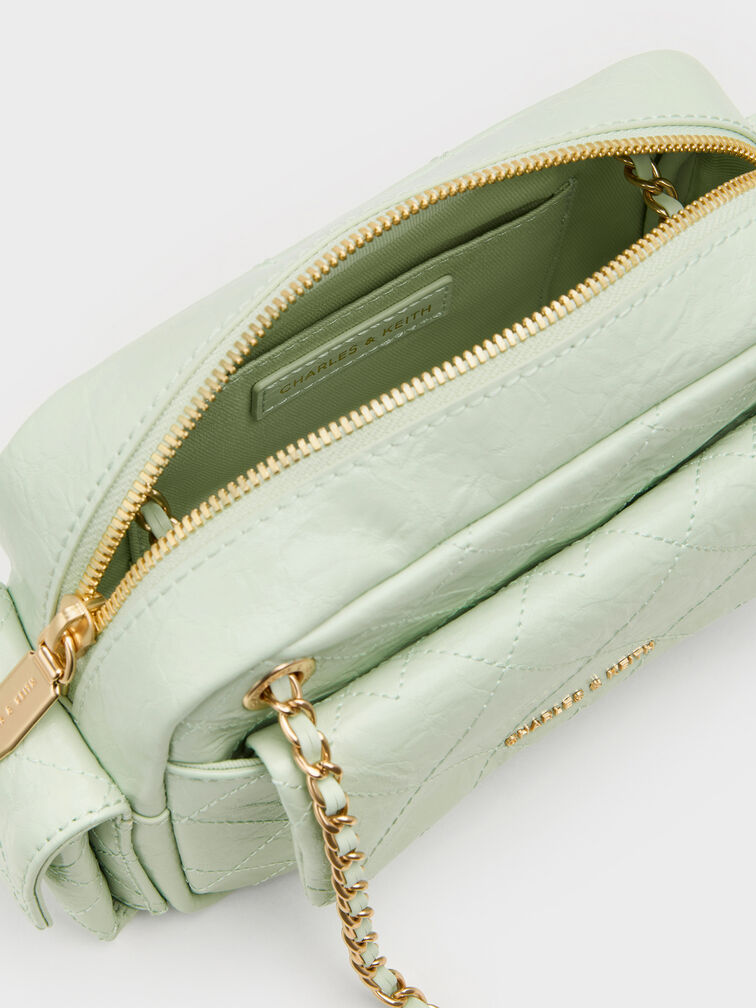 Duo Quilted Crossbody Bag, Mint Green, hi-res